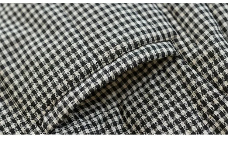 Black and White Check Quilted Padded Jacket