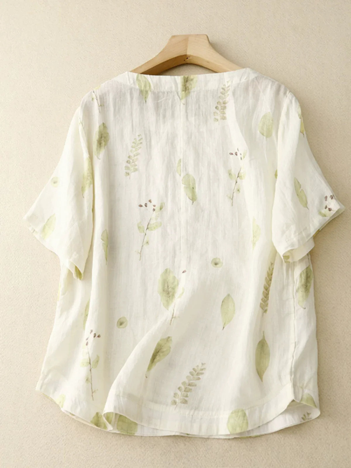 Botanical Print Cotton Linen Half Sleeve Shirt - product image 3 - unknown