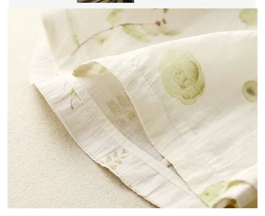 Botanical Print Cotton Linen Half Sleeve Shirt - product image 10 - unknown