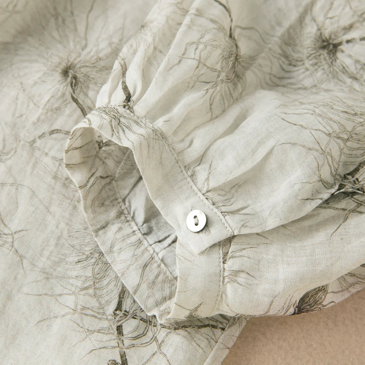 Botanical Print Yoke Detail High-Low Hem Shirt