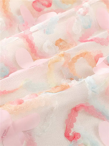 Fairycore Eleganter 3D-Schmetterlings-Netzrock mit hohem Bund