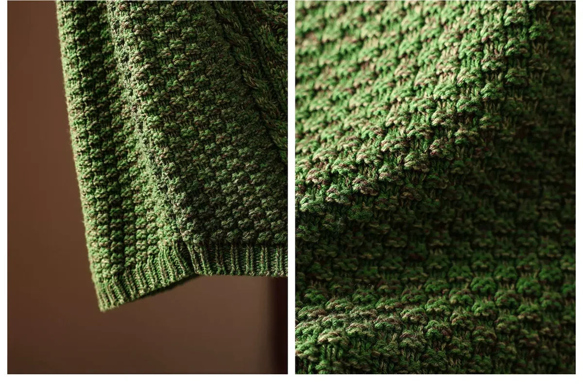 Cable Knit V-Neck Button Front Vest