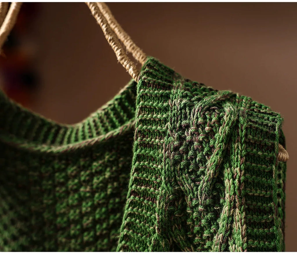 Cable Knit V-Neck Button Front Vest