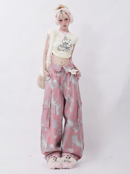 Camouflage Fold Over Wasit Cargo Pants