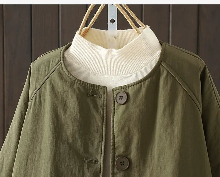 Casual Quilted Round Neck Padded Coat