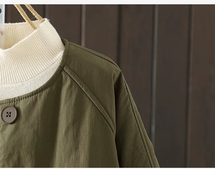 Casual Quilted Round Neck Padded Coat
