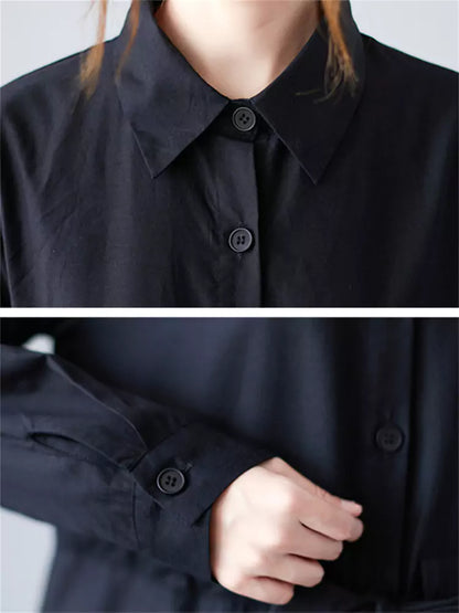 Printed Shirt Dress with Long Sleeves