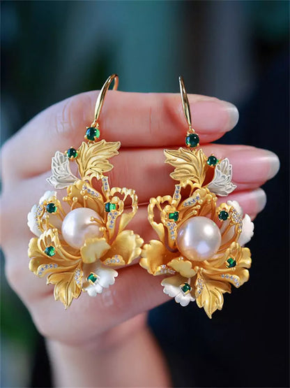 Chinese Style Filigree Earrings 