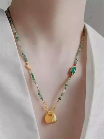 Chinese Style Gemstone Beaded Necklace