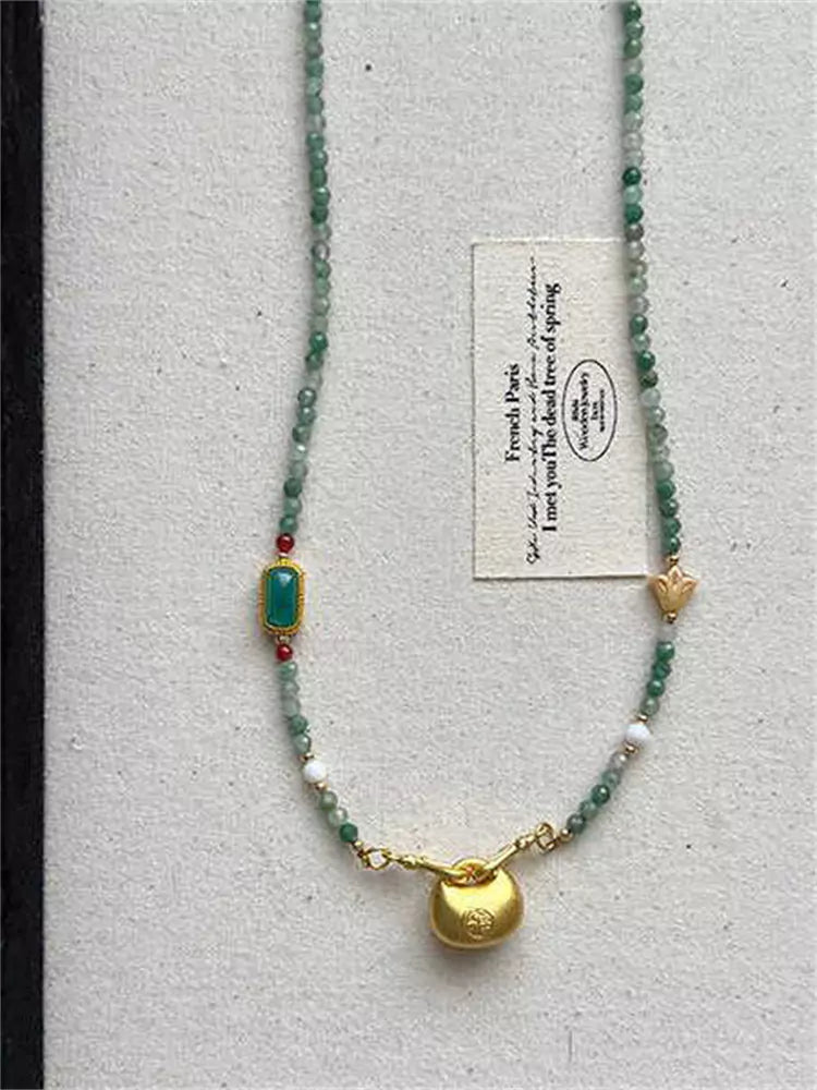 Chinese Style Gemstone Beaded Necklace