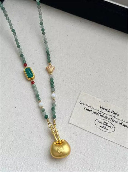 Chinese Style Gemstone Beaded Necklace