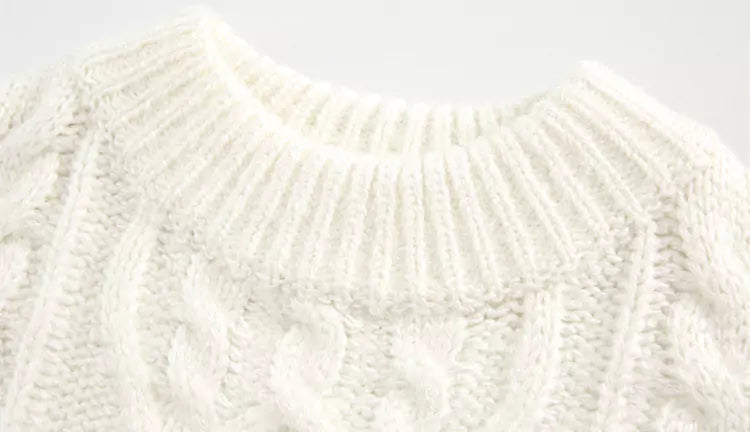 Chunky Warm Mohair Retro Cable Knit Sweater