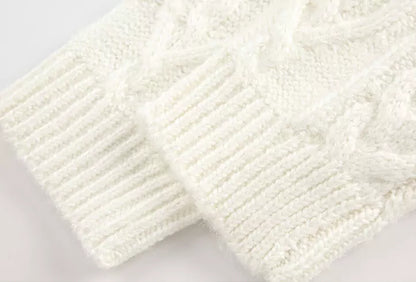 Grobstrickpullover aus warmem Mohair im Retro-Zopfmuster