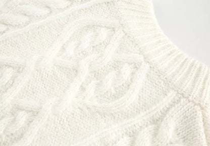 Grobstrickpullover aus warmem Mohair im Retro-Zopfmuster