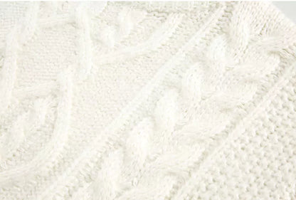 Grobstrickpullover aus warmem Mohair im Retro-Zopfmuster