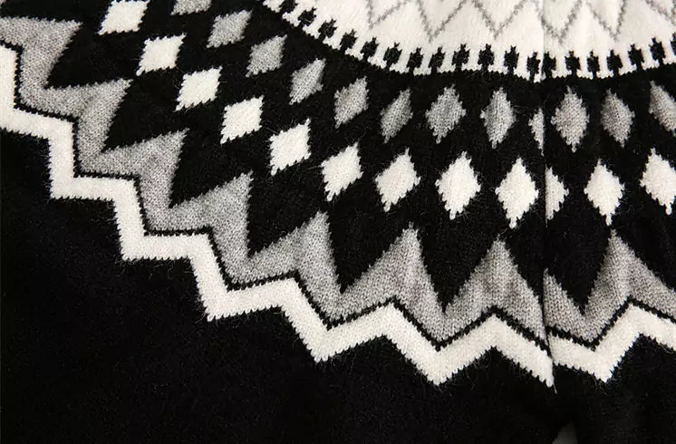 Chunky Warm Retro Pattern Knit Sweater