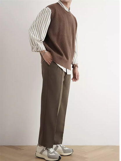 Clean Fit Sleeveless Crewneck Knit Sweater