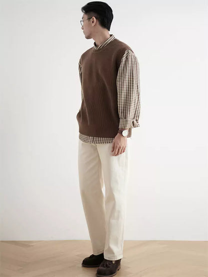 Clean Fit Sleeveless Crewneck Knit Sweater