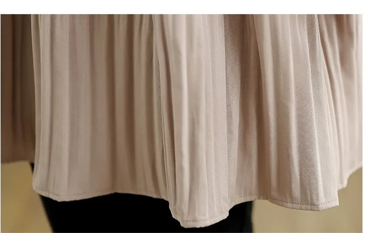 Color Block Pleated Knit Tunic
