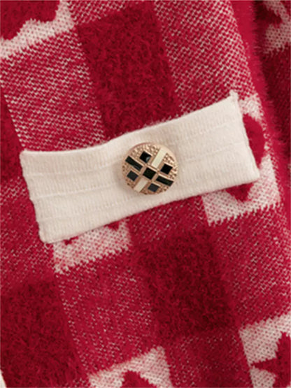 Hochwertiges, elegantes Strickkleid in Kontrastfarben