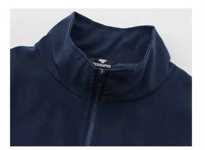 Oversize-Jacke mit Stehkragen und Kontrastfarbe