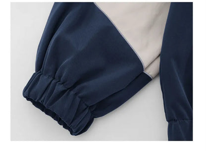 Oversize-Jacke mit Stehkragen und Kontrastfarbe