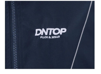 Oversize-Jacke mit Stehkragen und Kontrastfarbe