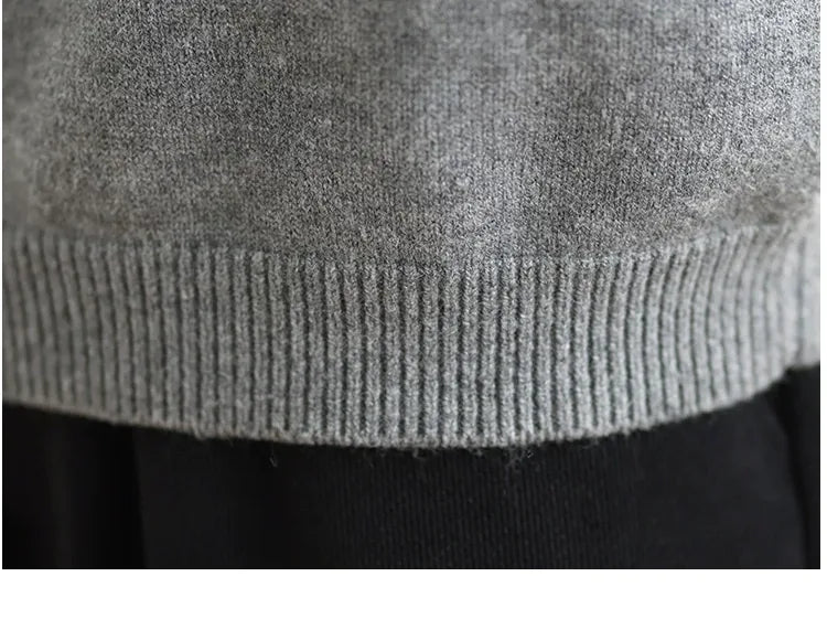 Contrast Sleeve Ribbed Crew Neck Knit Sweater