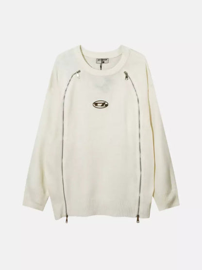 Suéter holgado y acogedor con doble cremallera