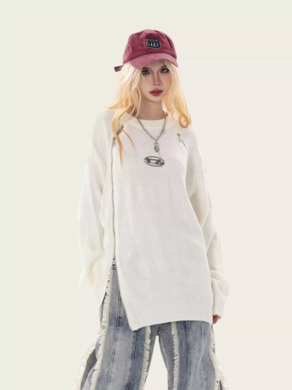 Suéter holgado y acogedor con doble cremallera