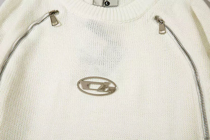 Suéter holgado y acogedor con doble cremallera