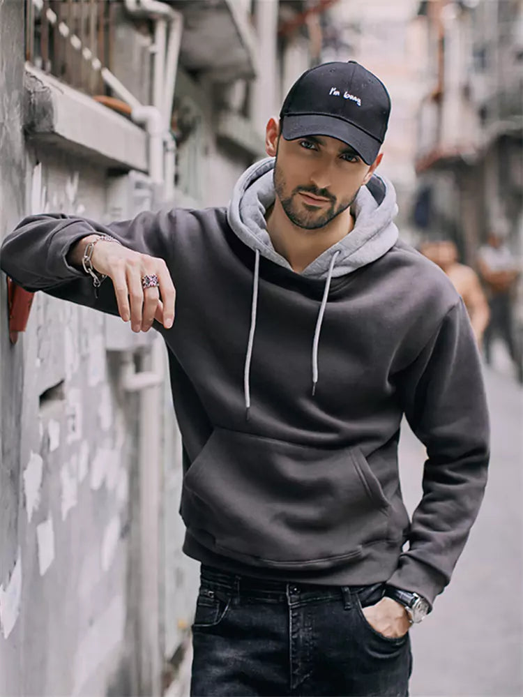 Cozy Men's Color Block Fleece Hoodie