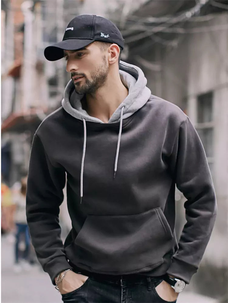 Cozy Men's Color Block Fleece Hoodie