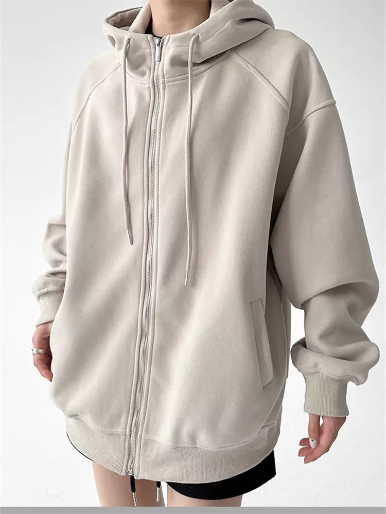 Cozy Solid Color Hooded Sweatshirt