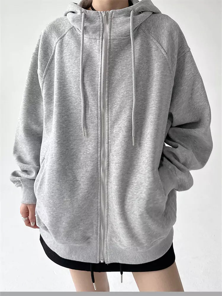 Cozy Solid Color Hooded Sweatshirt