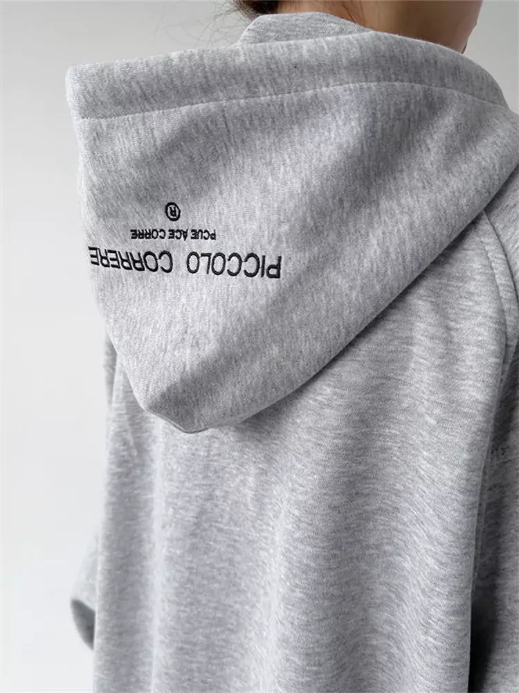 Cozy Solid Color Hooded Sweatshirt