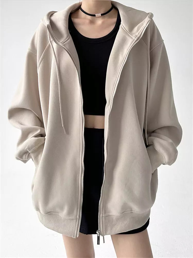 Cozy Solid Color Hooded Sweatshirt