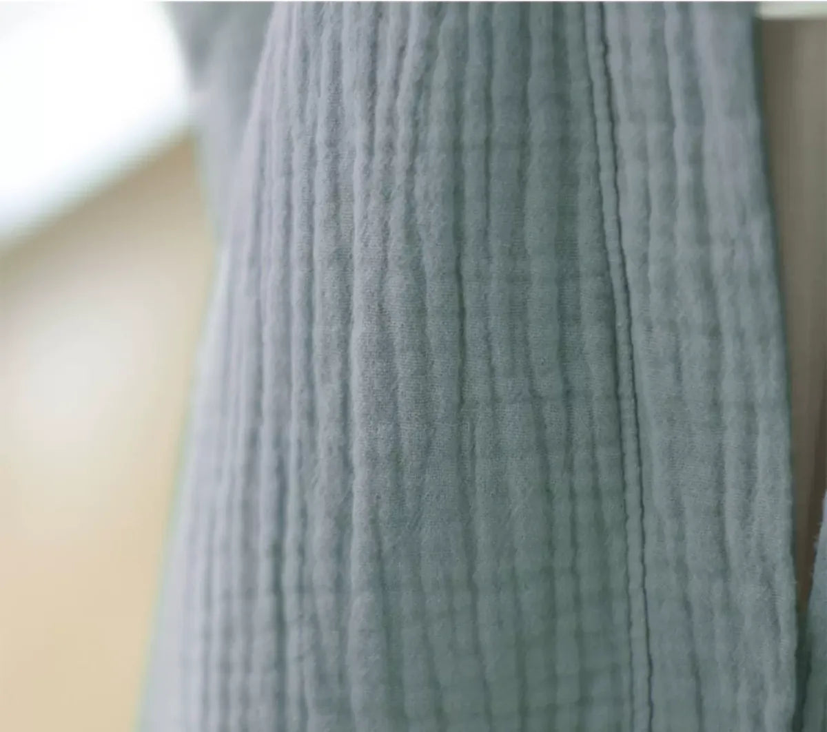 Crinkle Gauze Open Front Cotton Linen Cardigan