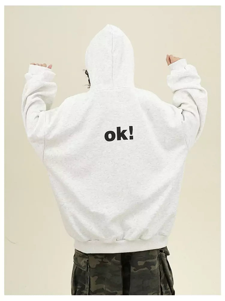 Niedlicher Hoodie im College-Stil mit Cartoon-Print und lockerer Passform