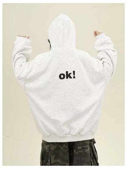 Cute Cartoon Print College Style Loose Fit Hoodie