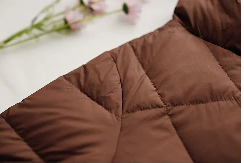 Diamond Quilted Frog Button Mandarin Collar Midi Padded Coat