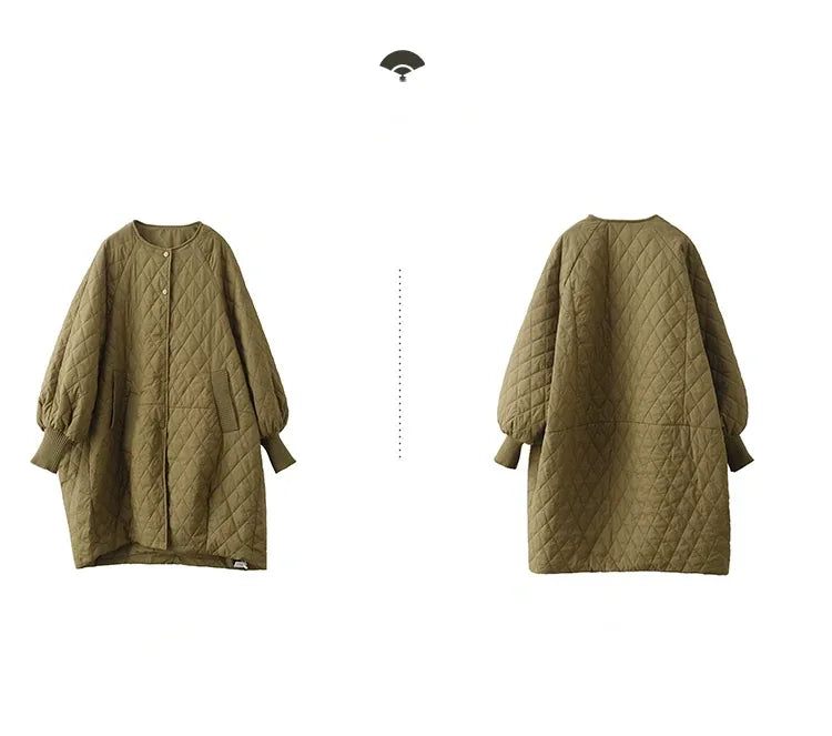 Diamond Quilted Hooded Padded Coat