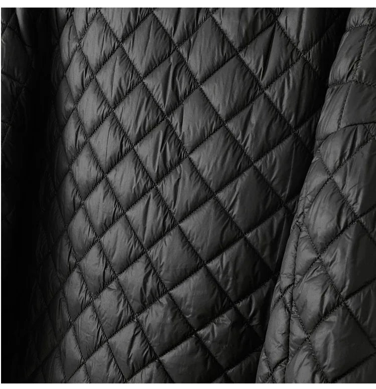 Diamond Quilted Round Neck Padded Jacket