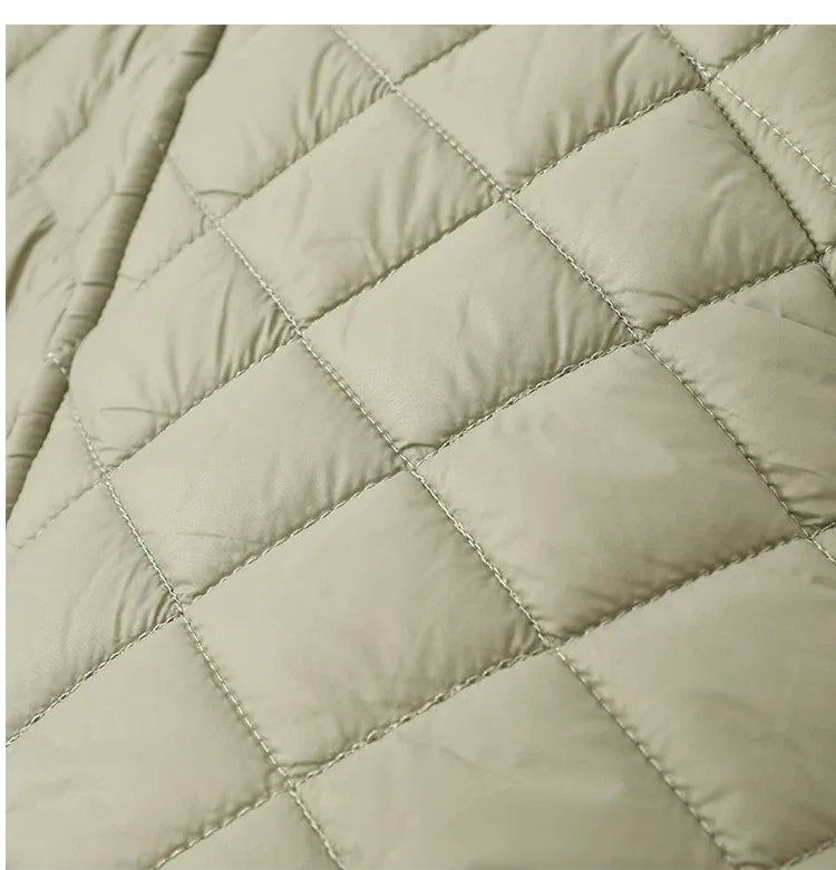 Diamond Quilted Round Neck Padded Jacket