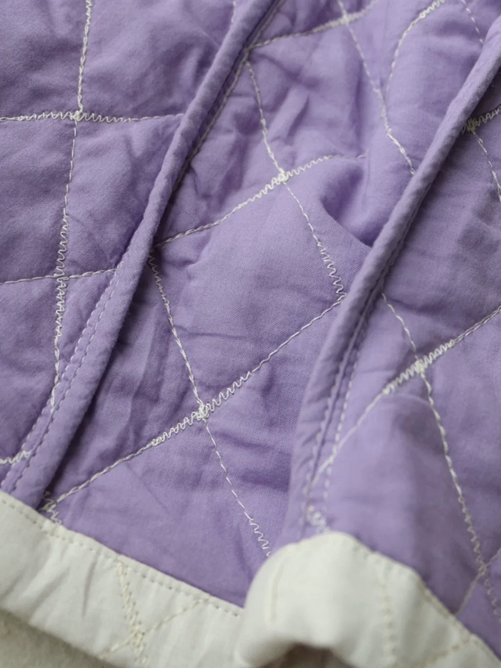 Diamond Quilted Stand Collar Button Front Padded Coat