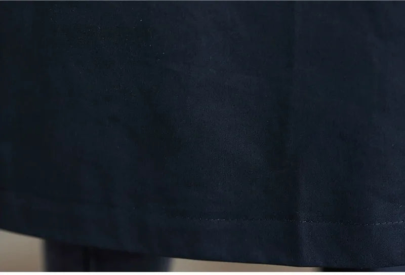 Double-Breasted Trench Coat with Contrast Lining