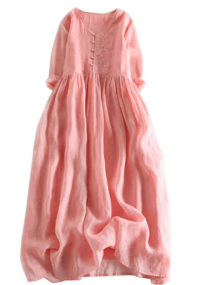 Double Layer Ramie Maxi Dress