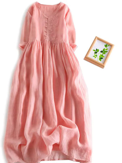 Double Layer Ramie Maxi Dress