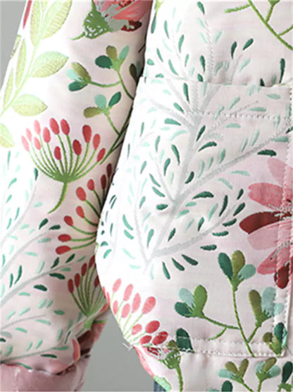 Eleganter wattierter Mantel im orientalischen Stil aus Jacquard-Baumwolle