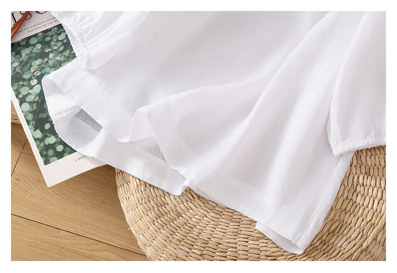 Embroidered Three Quarter Sleeve Blouse, Cotton Linen - product image 5 - unknown